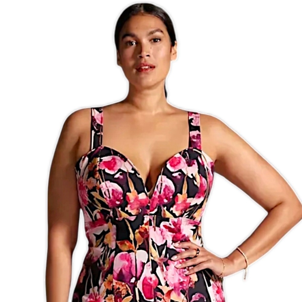 Anthropologie Floral Jumpsuit Open Back Fitted Stretch Sz L NWT - Picture 14 of 16